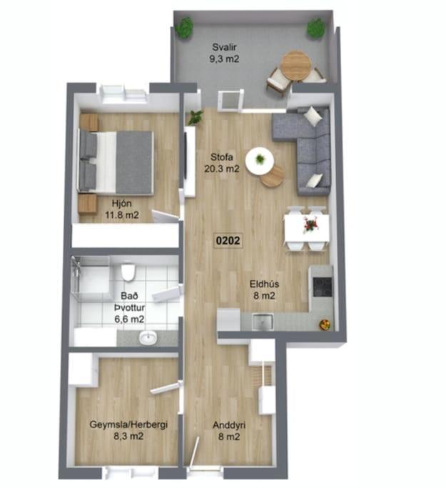 Nice & Cozy Two Bedroom Apartment With A Balcony Akureyri Bagian luar foto